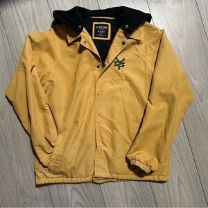 Zoo York Mustard Windbreaker Jacket Removable Hood Youth XL